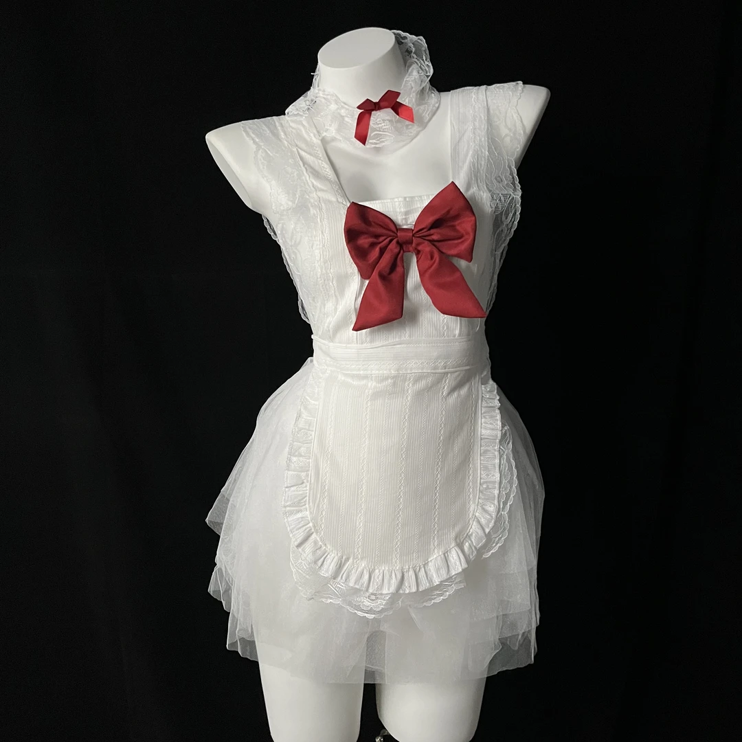 【蓬蓬】性感纯欲连衣裙气质夏季吊带睡裙蕾丝睡衣甜美制服套装女