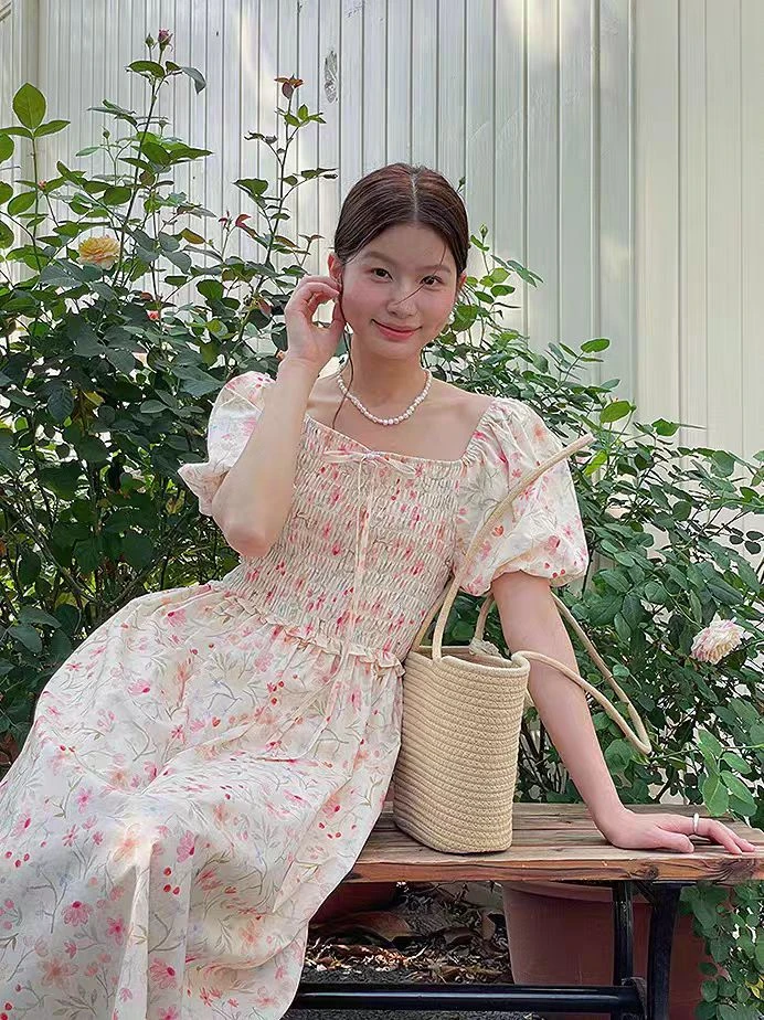 【宜宾衣世界】C80279夏季上新碎花法式休闲时尚连衣裙