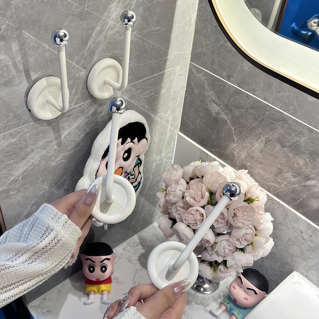 轻奢奶油白发箍发圈收纳架头绳发饰粘钩皮筋壁挂免打孔粘胶挂钩