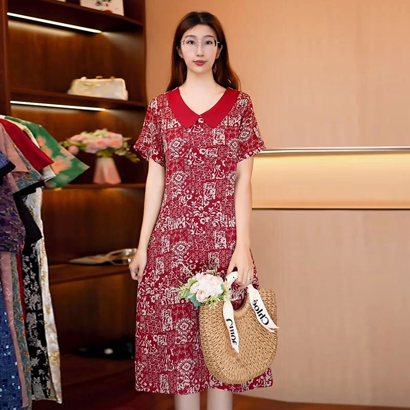 【娃娃领双喜】新款显白遮肉连衣裙C