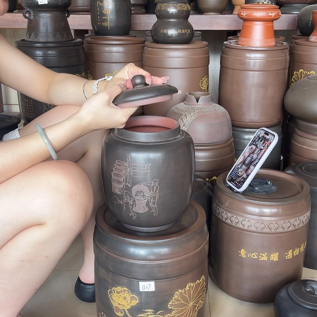 钦州坭兴陶茶叶罐两斤半装