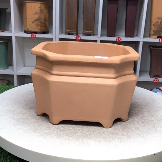 老锻泥收口四方盆