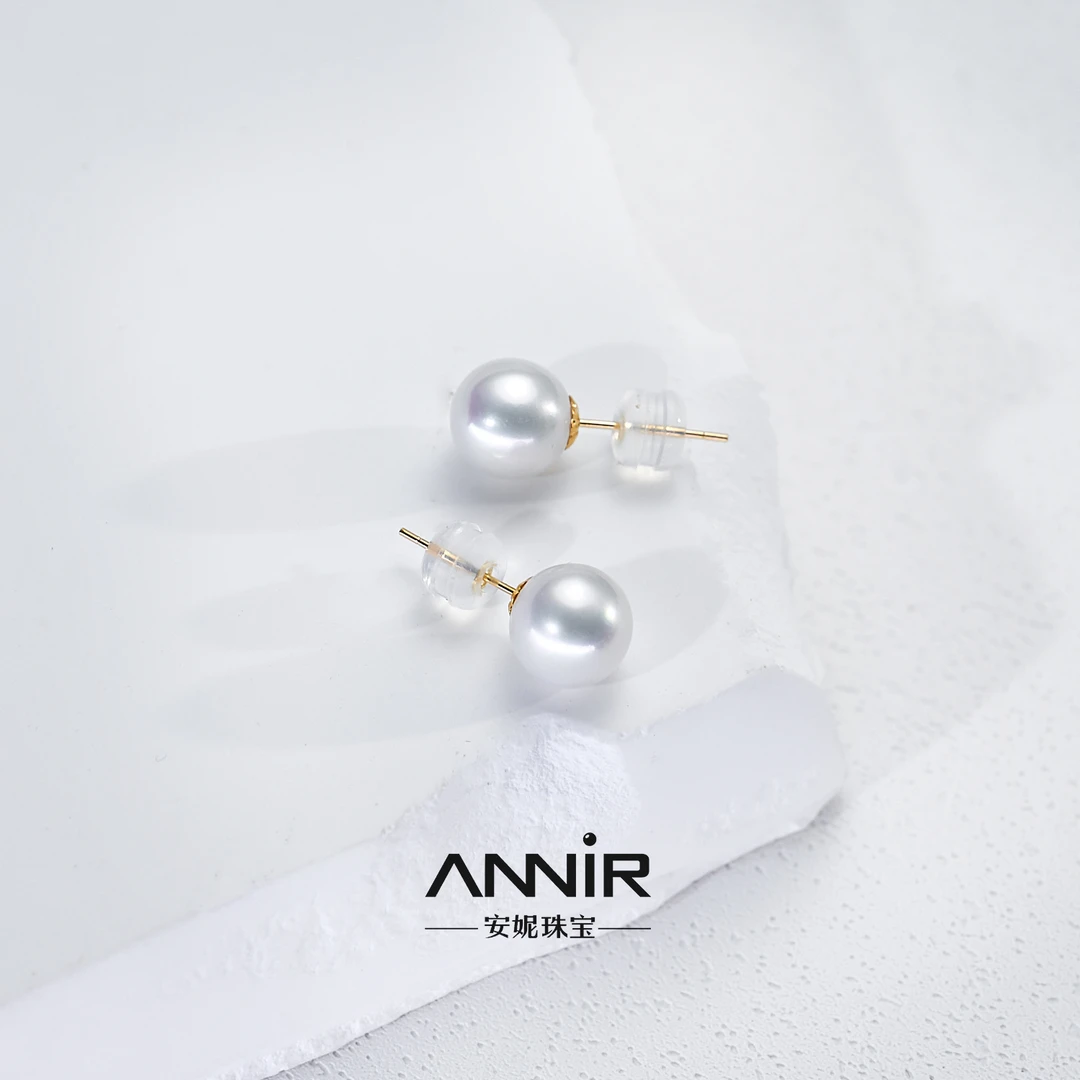 "琉璃小灯泡”耳钉淡水 18K金 7-8mm 1179H00DY