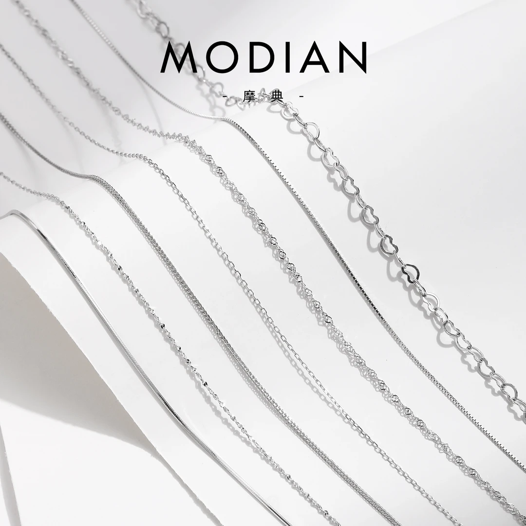 MODIAN/摩典 链子925银 蛇骨项链女简约百搭锁骨链细链无吊坠配饰