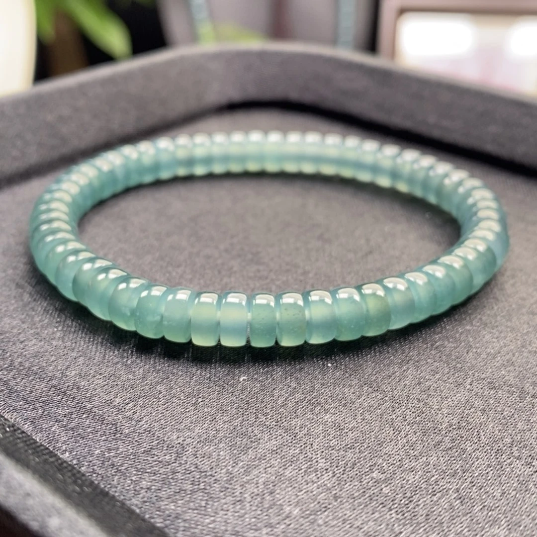 翡翠未镶嵌手链卡7直切药片手串