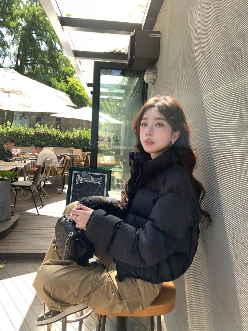 2024新款美式肯豆风短款羽绒服