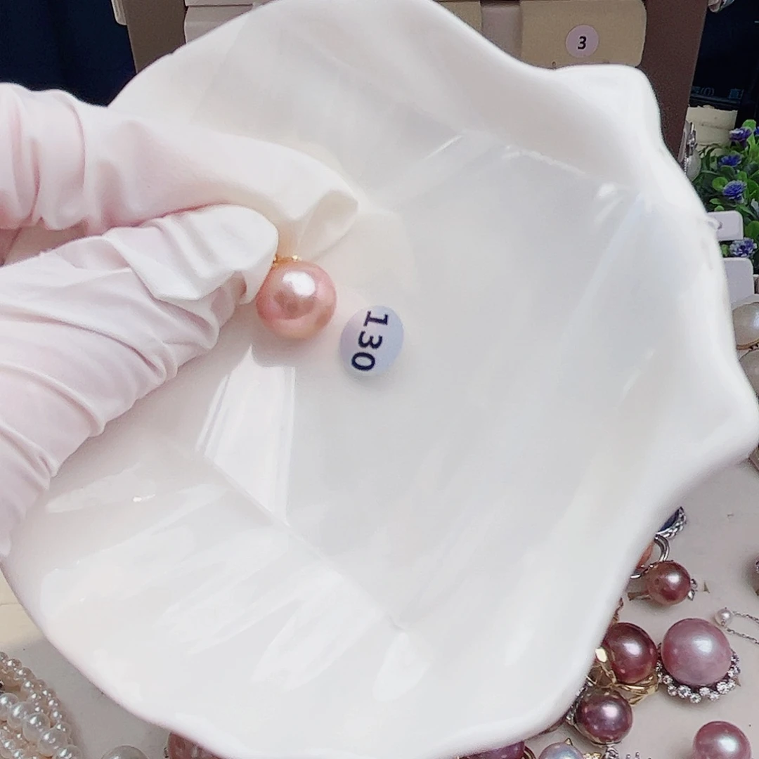 银S925镶嵌淡水珍珠耳饰