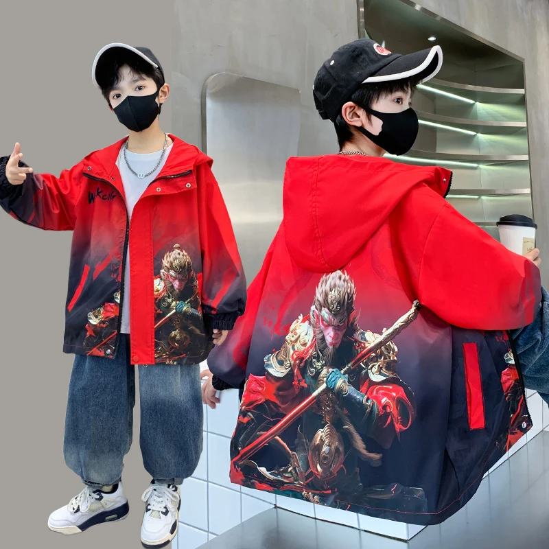 男童外套儿童悟空春秋款风衣2025新款中大童男孩帅气韩版春季上衣