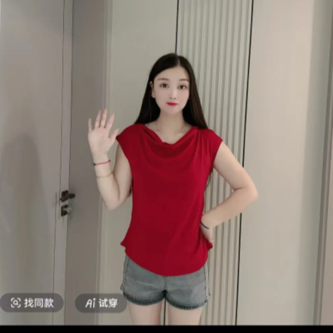 夏季新款气质百搭荡领一字领搭裙子搭裤子都好看女士上衣