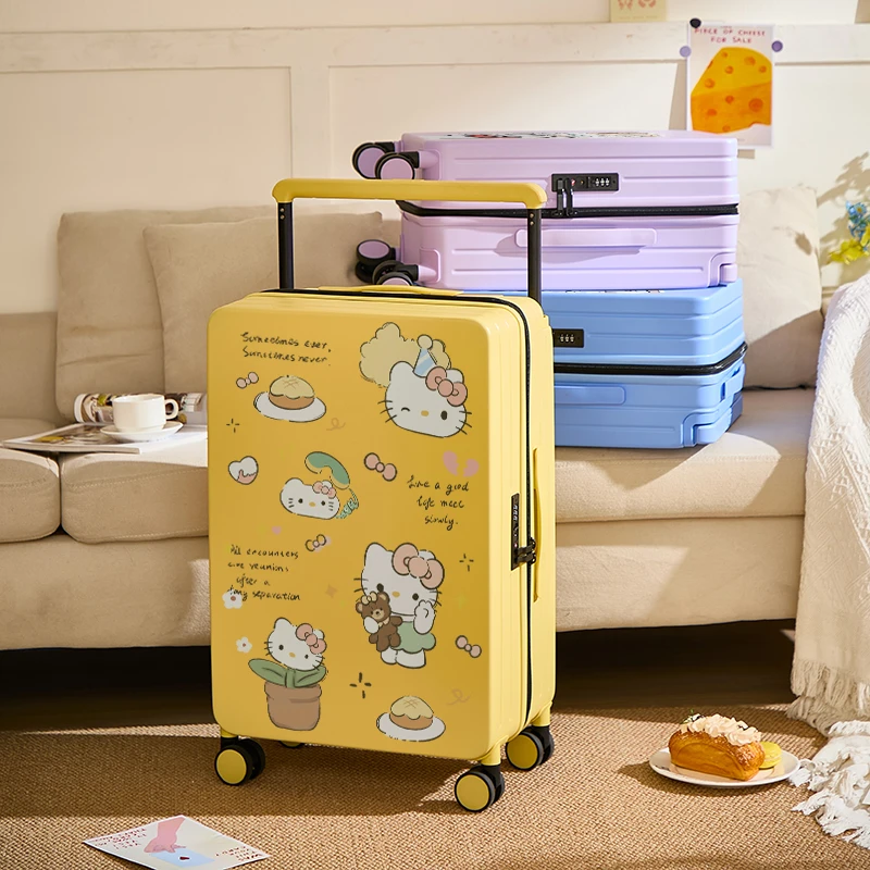 2025新款卡通宽拉杆行李箱女20寸密码登机箱大容量结实耐用旅行箱