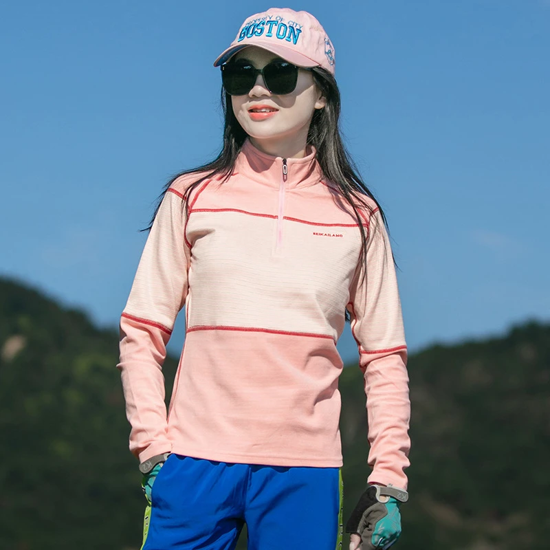 户外抓绒衣秋摇粒绒上衣保暖力透撞色线柔软立领绒衫