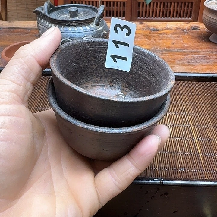 纯手工制作粗陶茶具