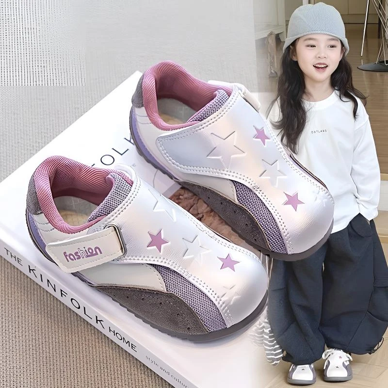 ABCyeef女童运动星星德训泡芙鞋2025秋冬新款透气魔术贴男童同款