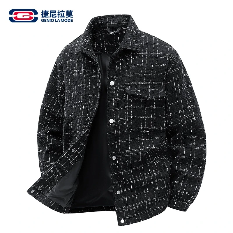 【敖瑞鹏代言】捷尼拉莫格纹翻领夹克男冬季加厚保暖外套