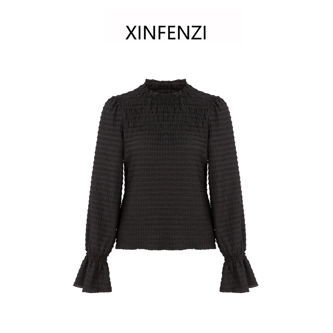 【爱的回归线】XINFENZI 肌理感线迹小衫 FS33804