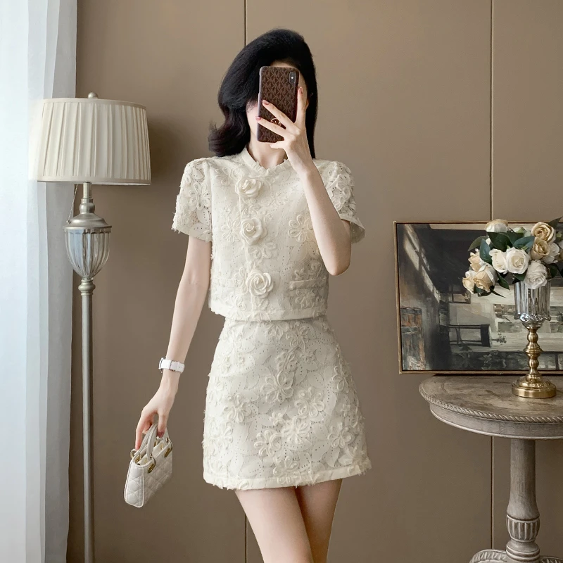 小香风洋气减龄套装法式名媛两件套重工时尚小个子穿搭一整套夏季