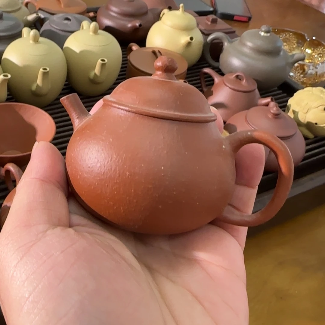 紫砂茶壶朱泥潘壶