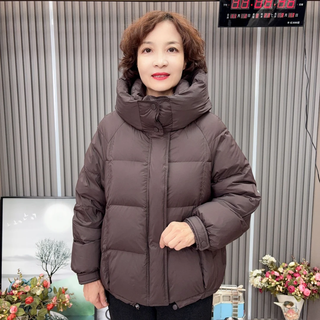 602-妈妈装中老年女装优雅秋冬爆款经典百搭蓬松保暖短款羽绒服
