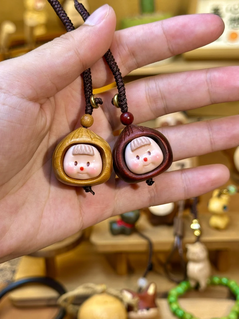 拍一发二只 | 天然紫檀木绿檀木板栗多妹