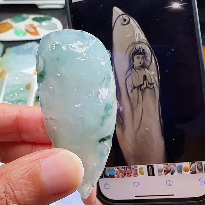 定制翡翠未镶嵌翡翠挂件