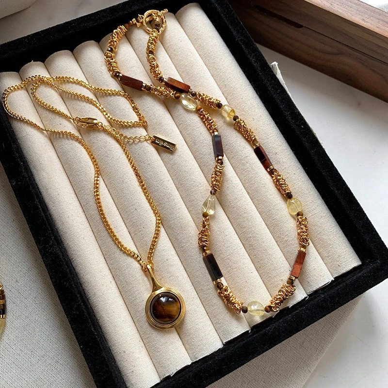 铜合金仿珍珠吊坠 铜镀金高端欧美串珠时尚百搭男女同款上班族