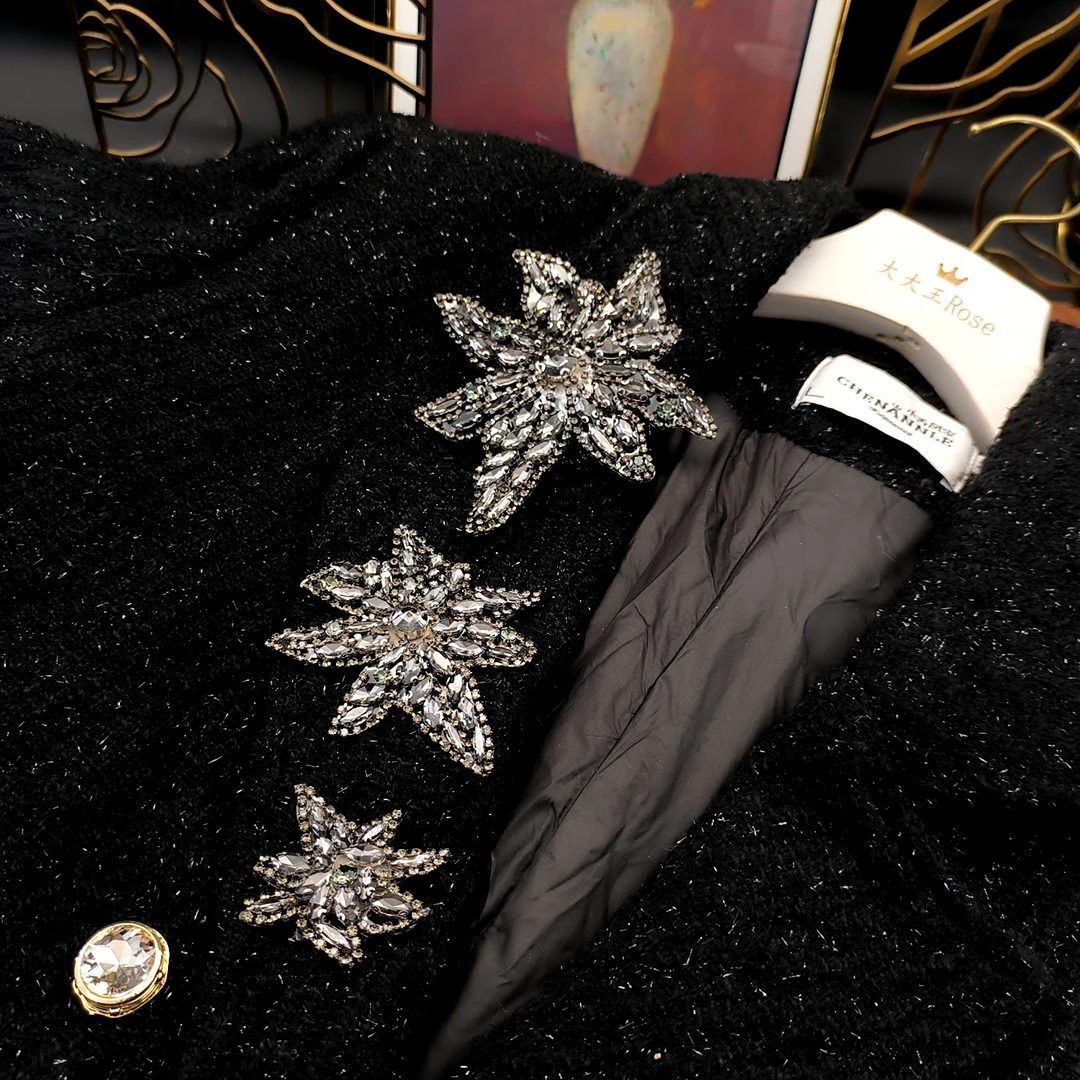 大片高级不规则水钻花朵别针ww031