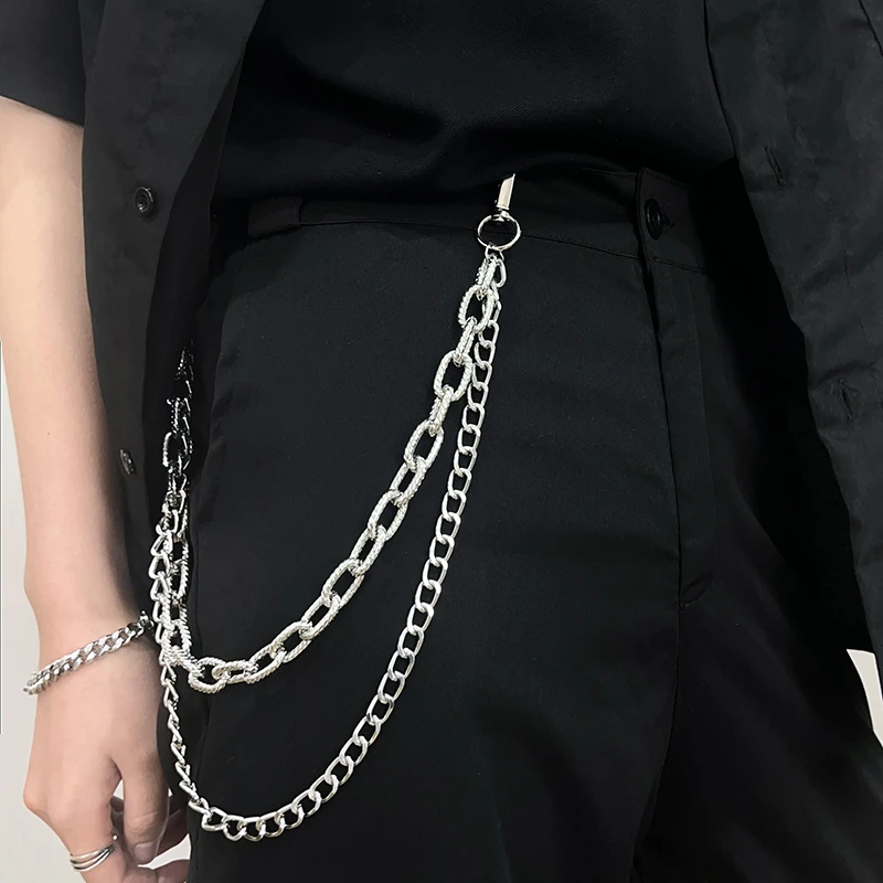 2025新款男士金属嘻哈潮流裤链女士链条装饰腰带挂链配饰腰链男款