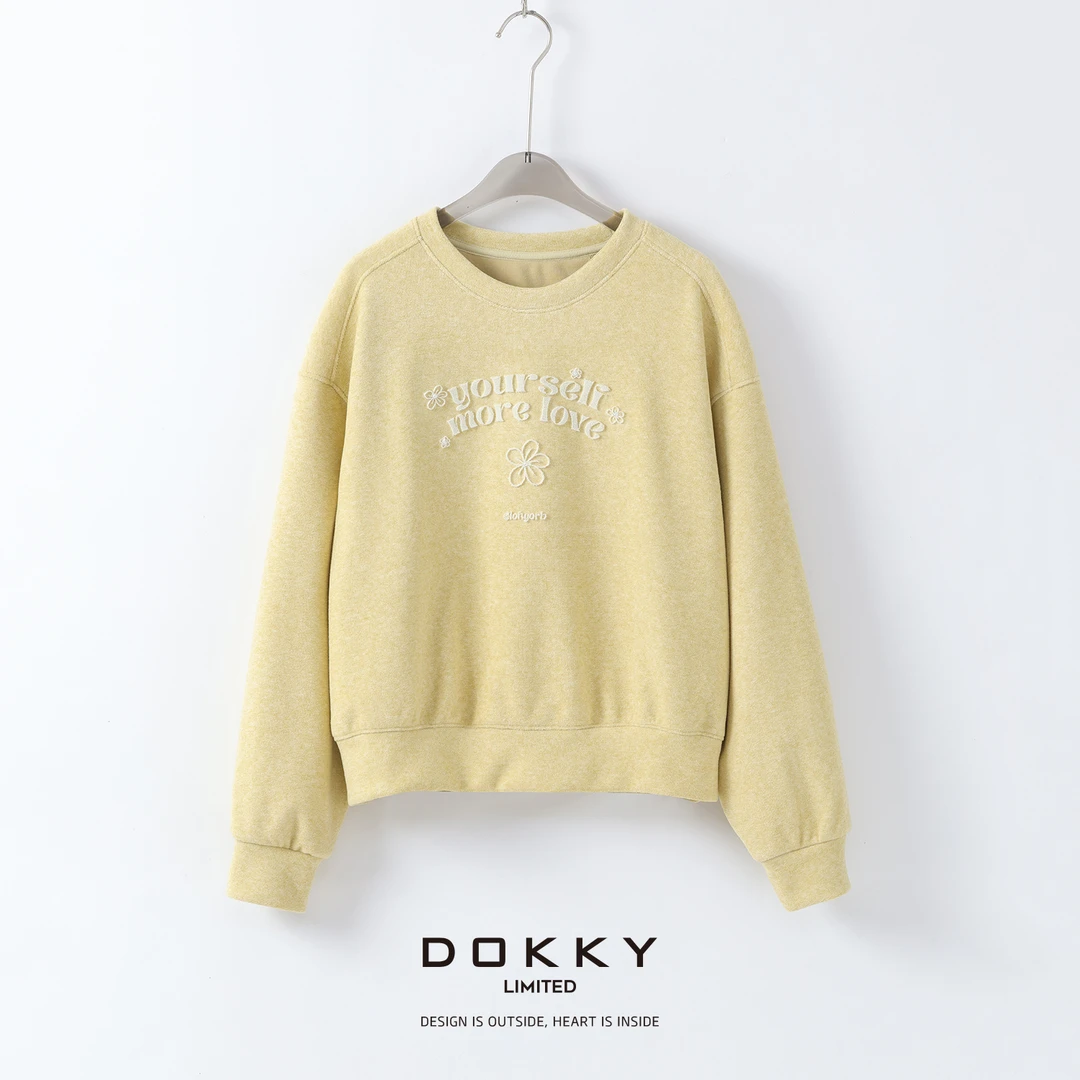 【限量尖货.幸运小花花.紫标】DOKKY立体牙刷绣.手工钉珠|印花卫衣