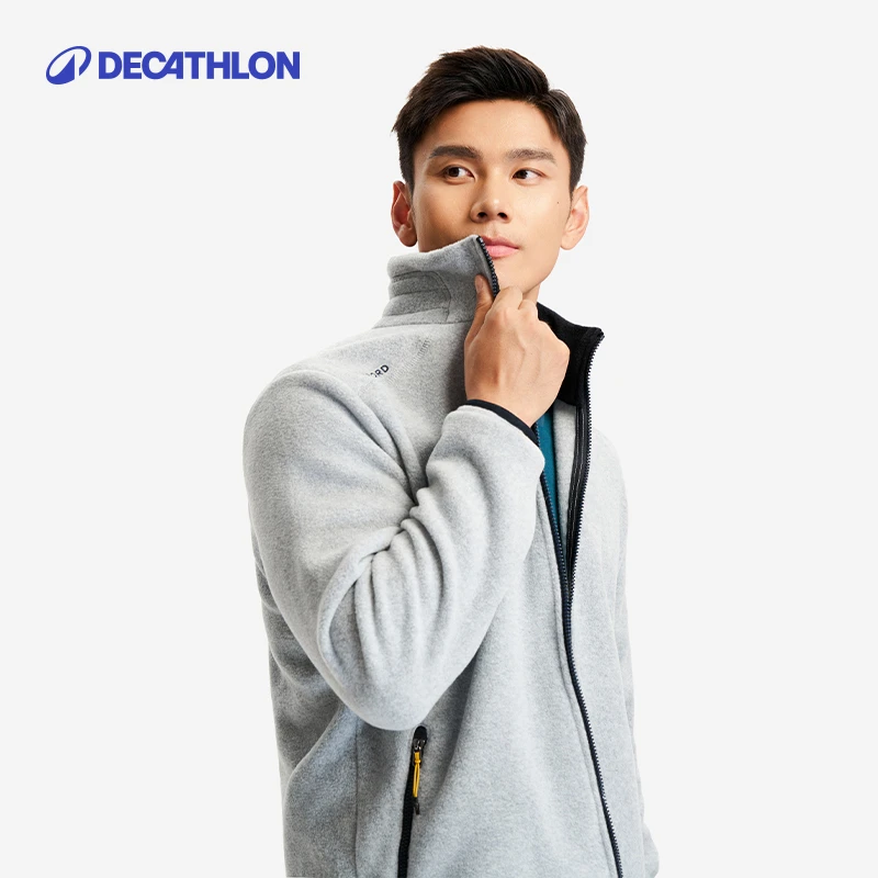 迪卡侬户外抓绒衣摇粒绒外套女男防风防寒保暖加厚内胆情侣332494