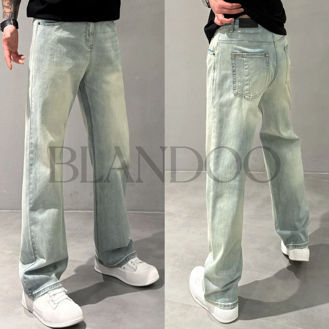 BLANDOO “弹力中直筒” 美式高街百搭水洗牛仔裤50019