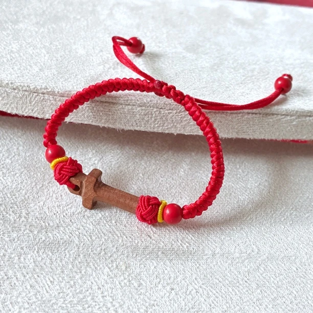 纯天然桃木儿童红绳手链桃木剑婴儿宝宝手串