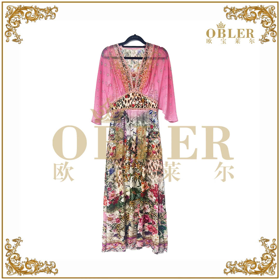 【欧宝莱尔】时尚气质轻奢优雅真丝连衣裙114-24220