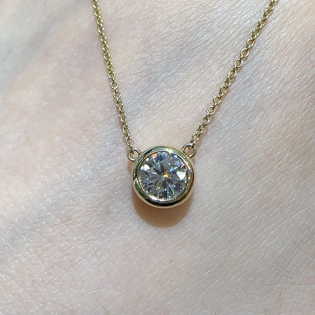 颈饰18K金镶嵌实验室培育钻石泡泡项链80分