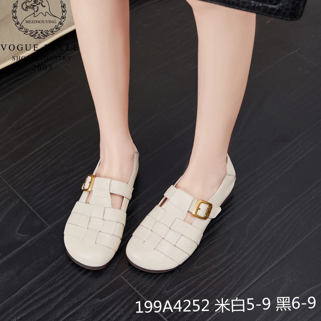 199a4252罗马鞋 打孔真皮软底软面时尚百搭
