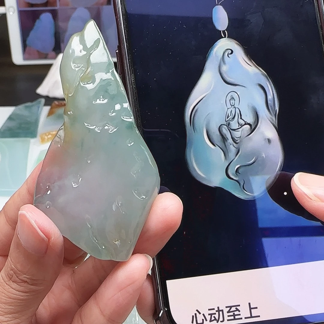 定制翡翠未镶嵌缅甸翡翠挂件