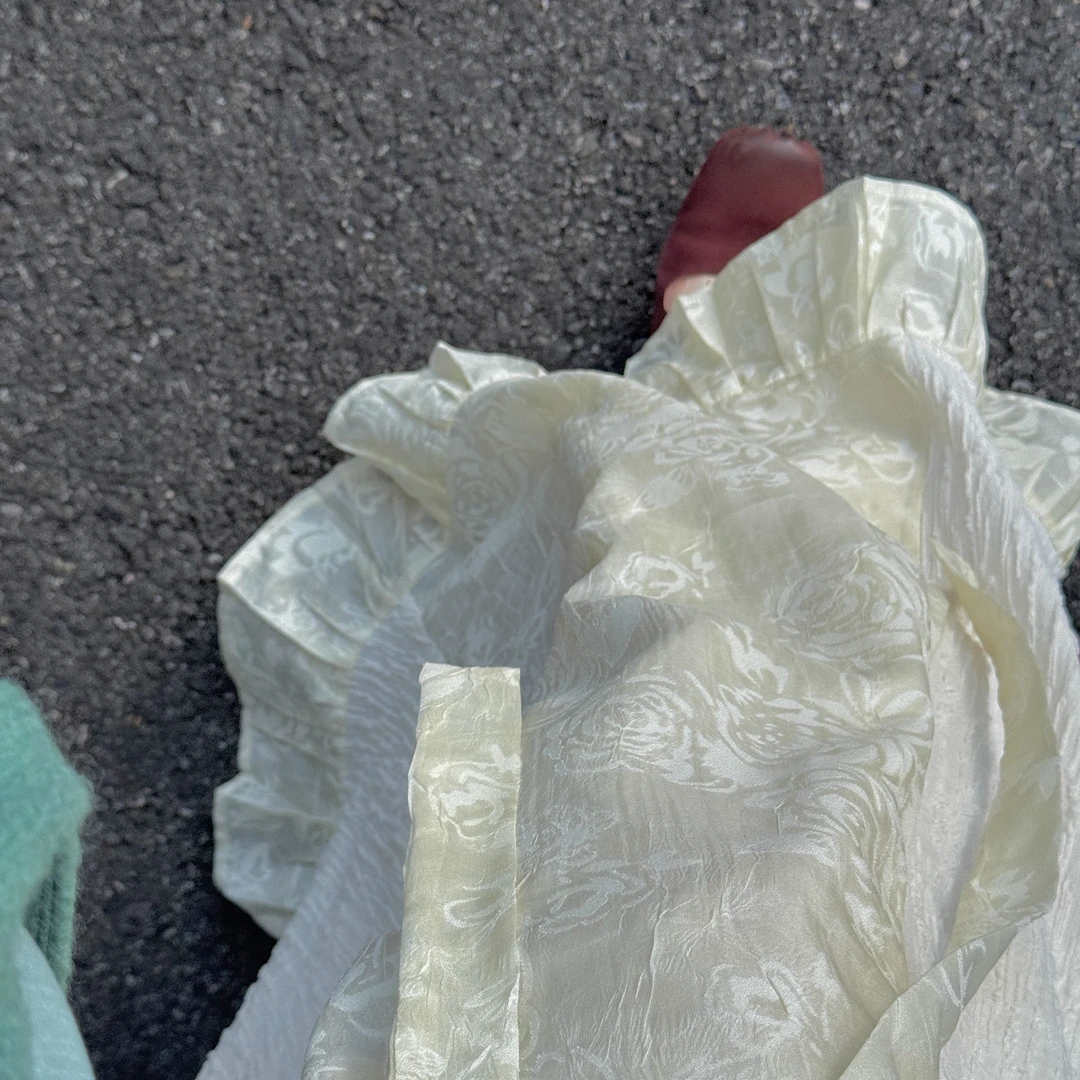 【鹭洲集】古堡玫瑰 十破荷叶边白色半裙唐晋制日常汉服废墟风