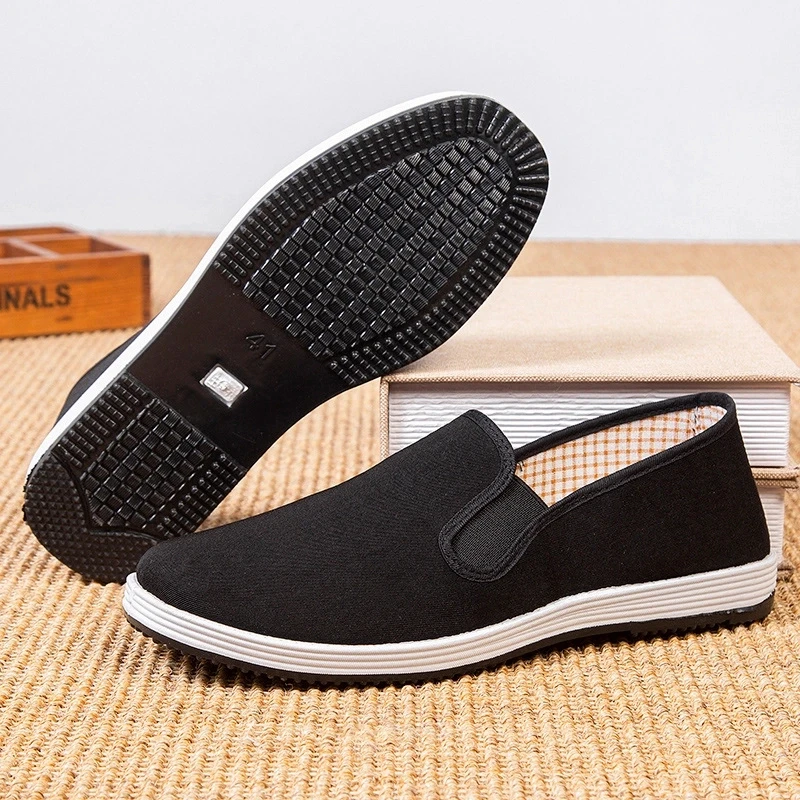 鞋牛筋底布鞋老北京布男女黑布鞋男单鞋帆布鞋防滑软底工作鞋低帮