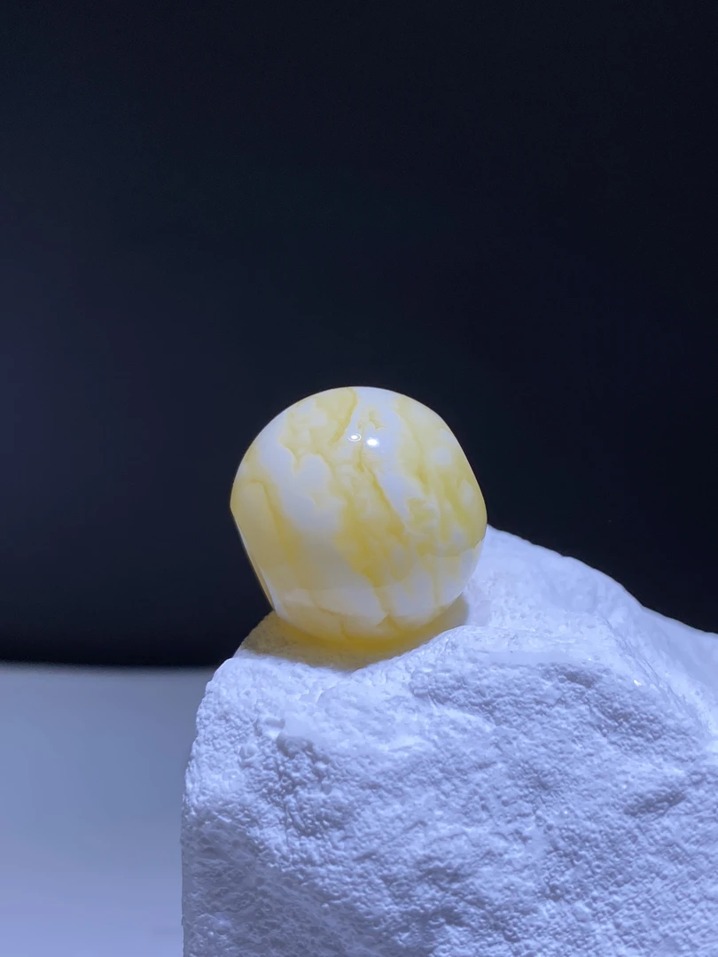 天然蜜蜡珠子白蜡千层虎皮纹苹果珠16.4*14.5mm