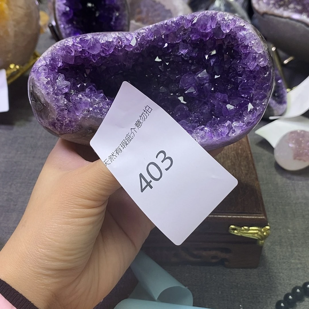 未镶嵌紫晶珠宝半成品