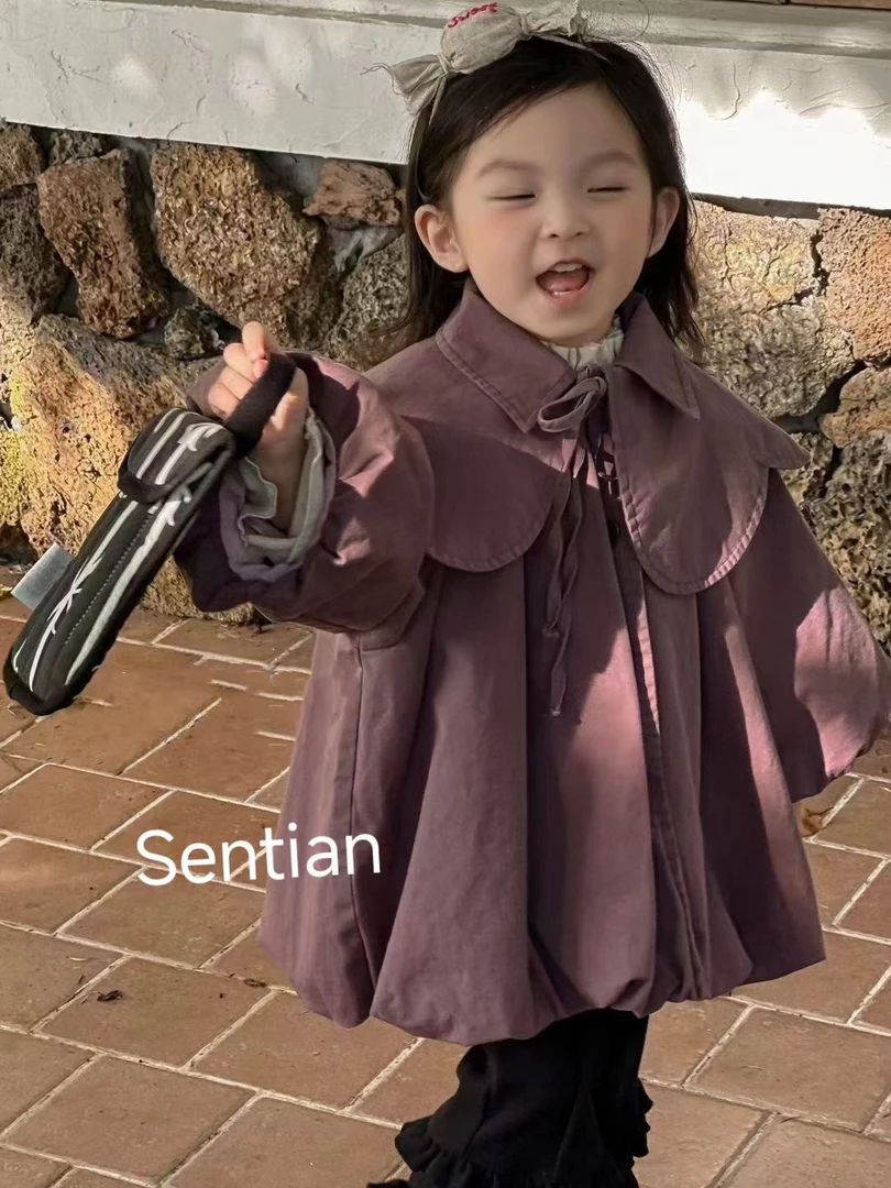 女童春季洋气风衣外套