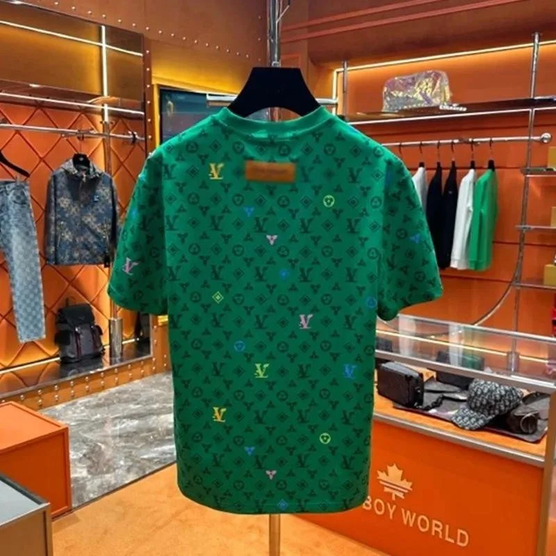 2025夏季新品圆领高级感时尚百搭短袖上衣字母印花贴布男女同款