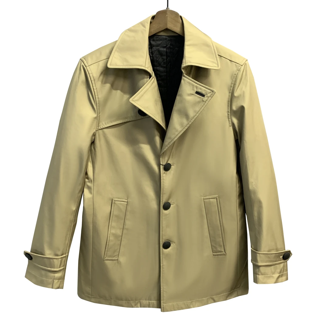 车【经典风衣】卡其色藏青色秋冬夹棉中长款男款抗风外套2001