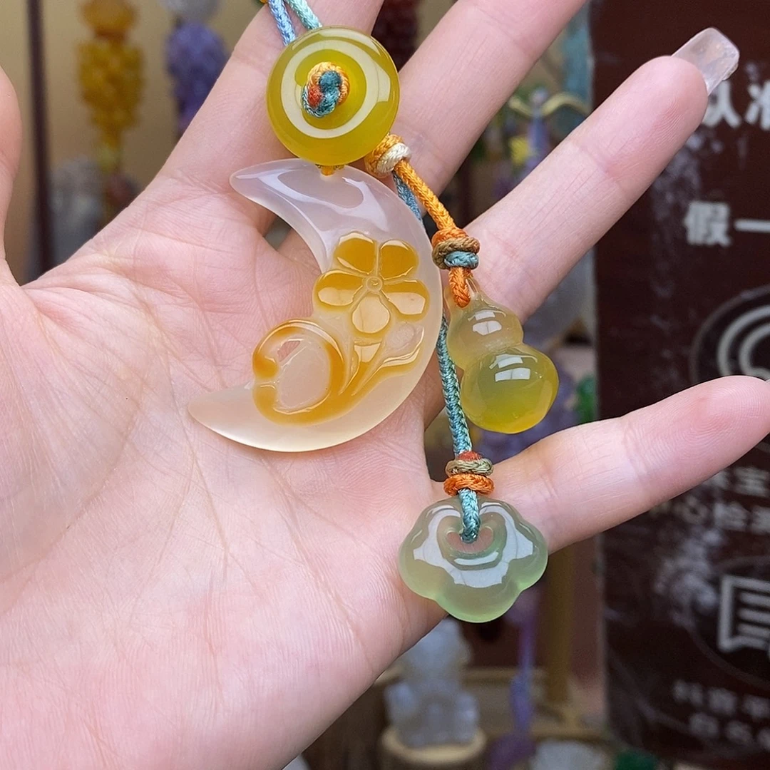 夜***凉玛瑙/玉髓未镶嵌车挂