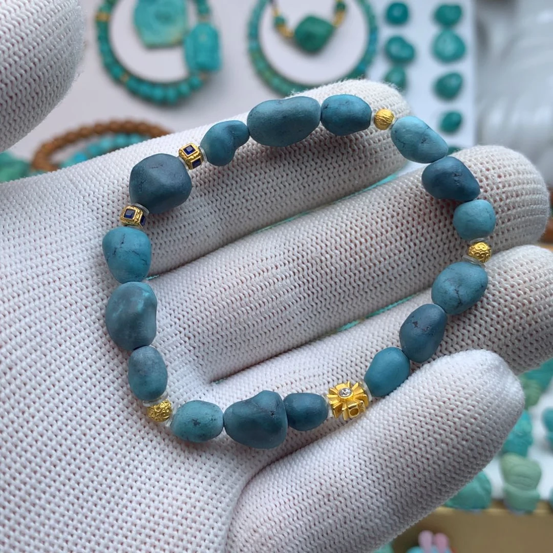 绿松石18K金镶嵌颈饰