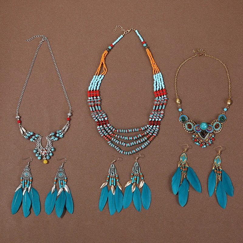 民族苏额饰项链女异域风亲子旅游写真古装配饰发饰耳环套装儿童女