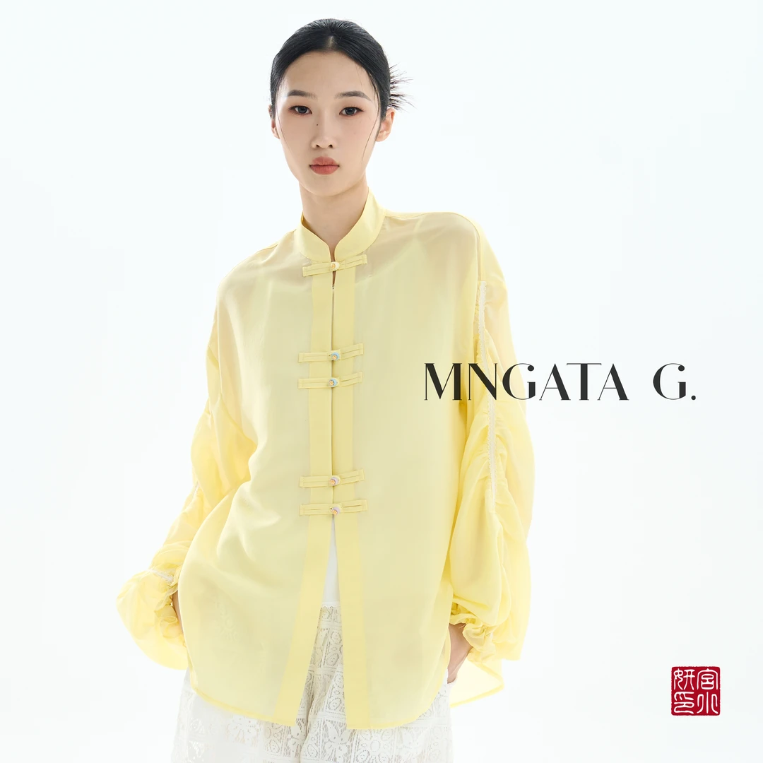 MNGATA G.宫小妍【中式黄水晶】桑蚕丝早秋新中式中国风上衣5042253