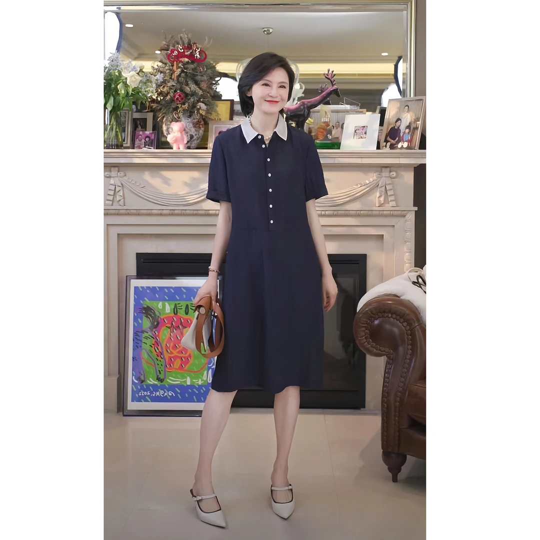 我是摩羯 夏天的风 6A级珍珠缎桑蚕丝欧根纱真丝裙子