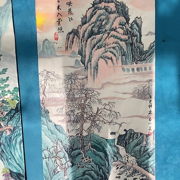 国画三尺手绘山水