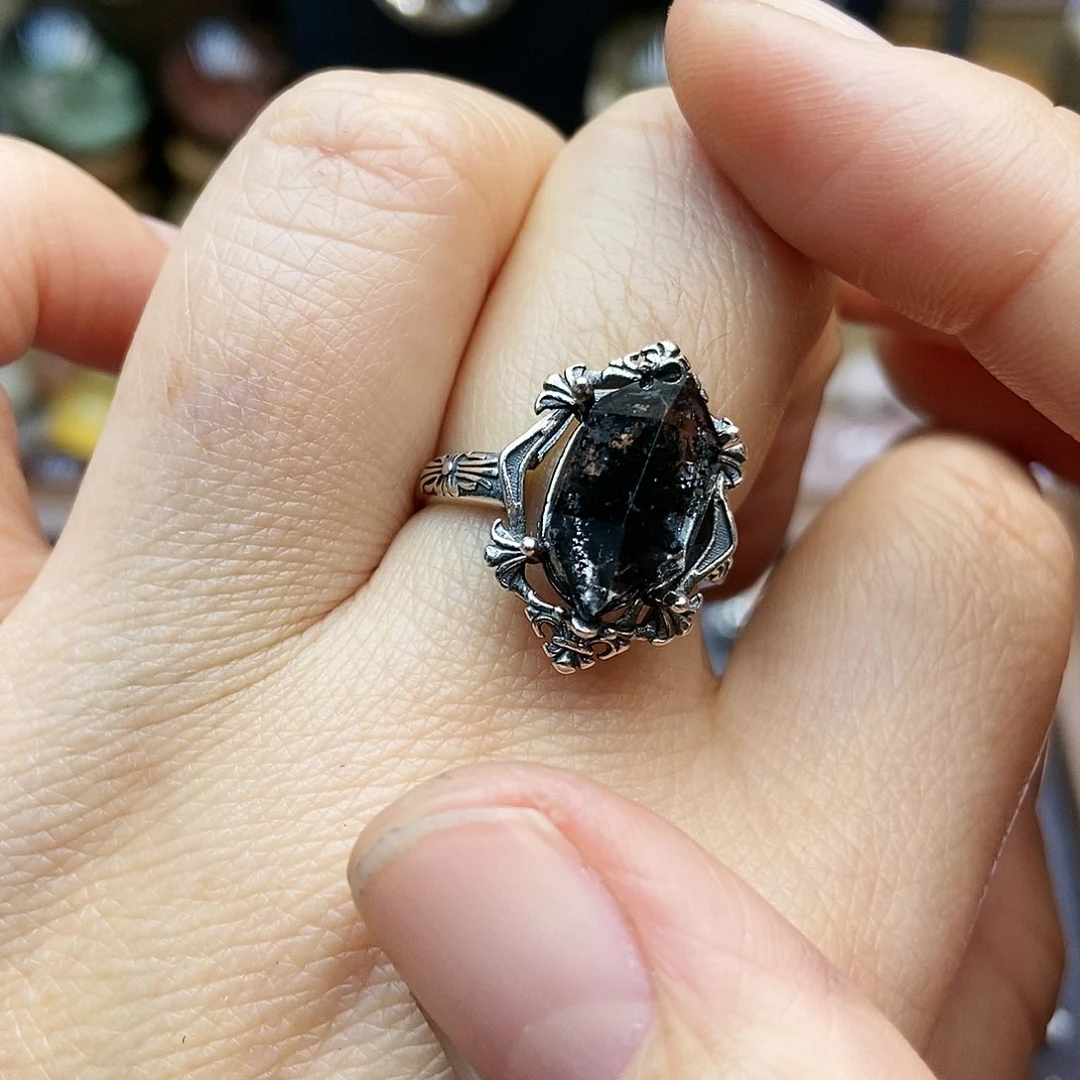 水晶戒指银S925镶嵌魂***^