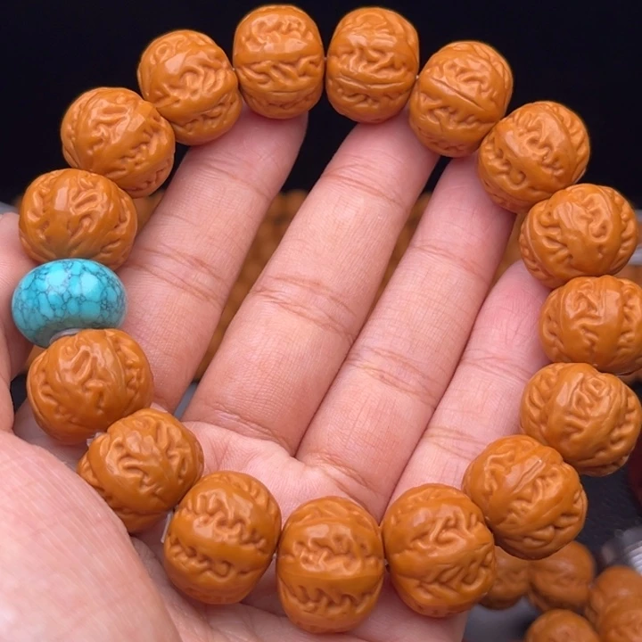 猴头核桃吊坠17麻花串绿